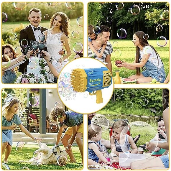 69 Hole Bazooka Bubble Gun Machine/Blue Color - Picture 5 of 7